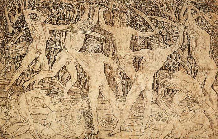 Antonio Pollaiuolo Battle of Ten Nudes oil painting picture